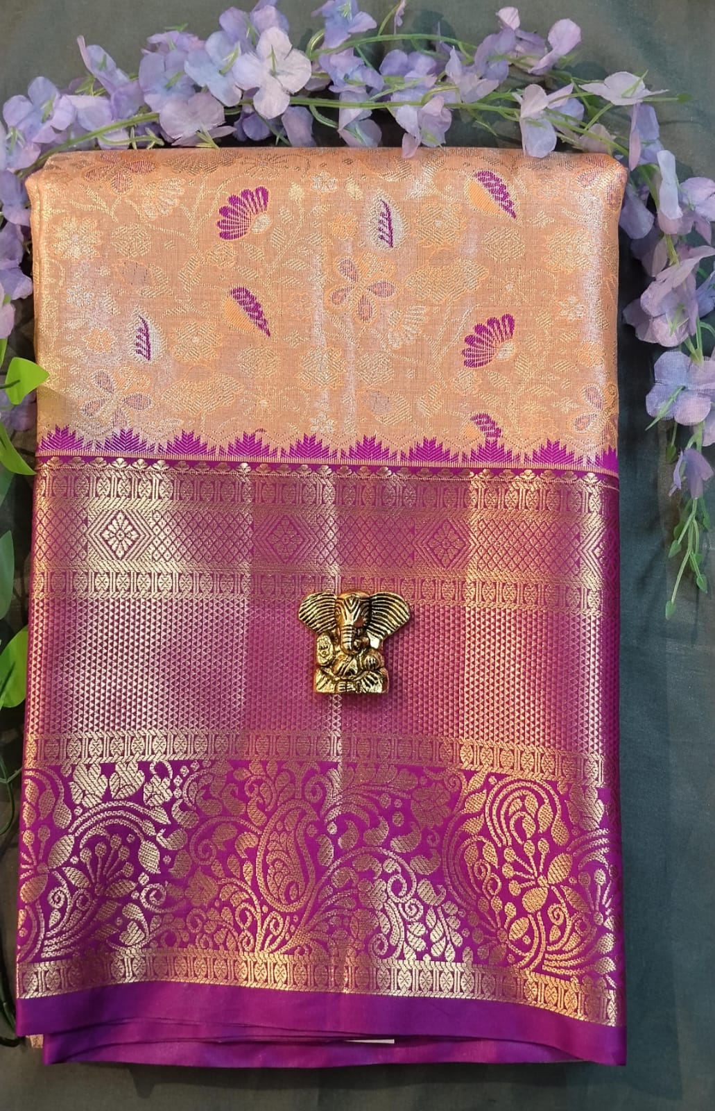 Purple Kanchi Pattu Silk Saree