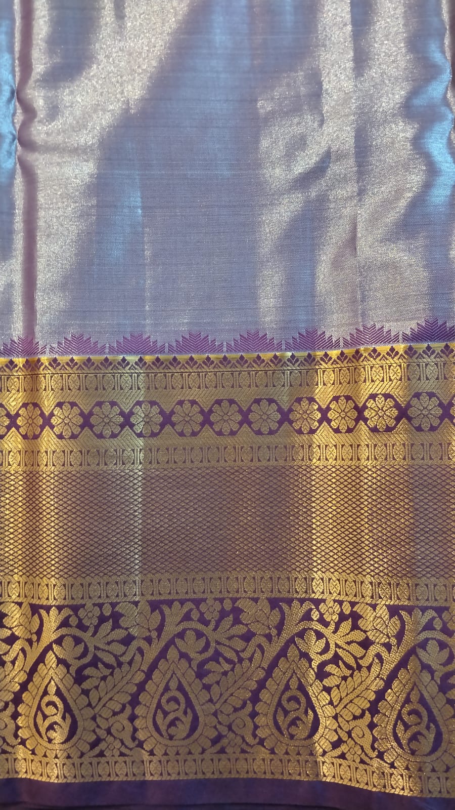 Sky Blue Kanchi Pattu Silk Saree