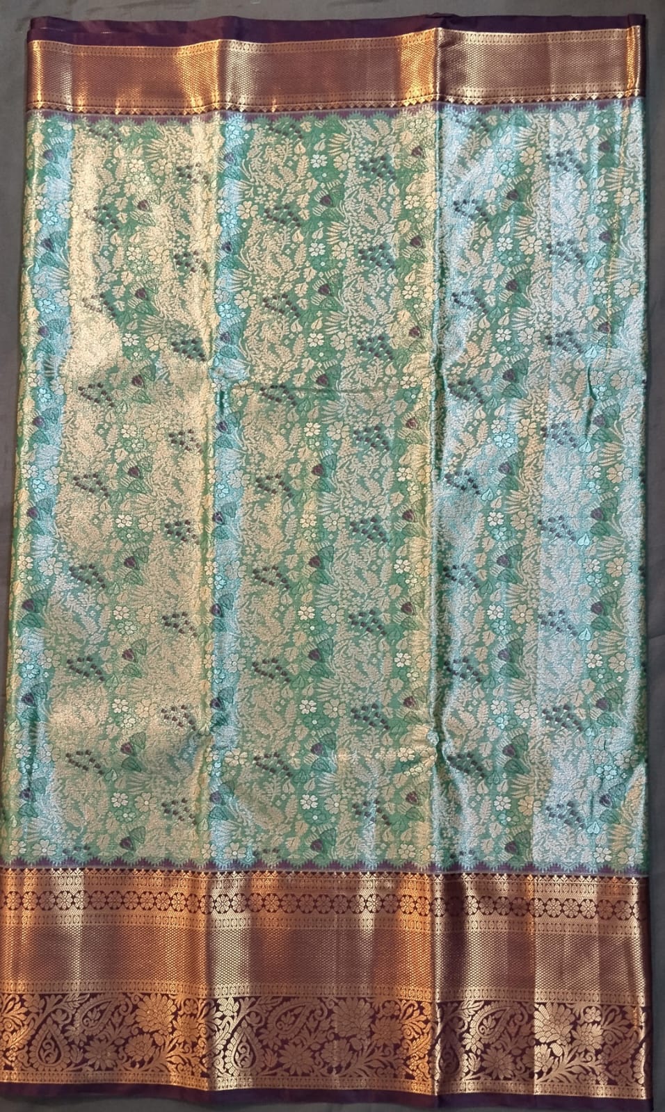 Sky Blue Kanchi Pattu Silk Saree