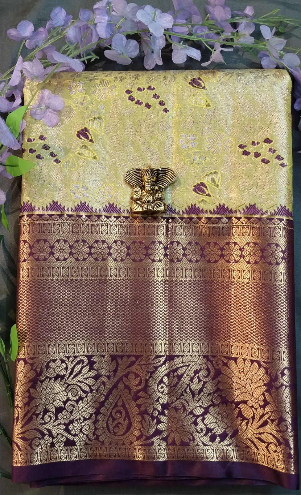 Sky Blue Kanchi Pattu Silk Saree