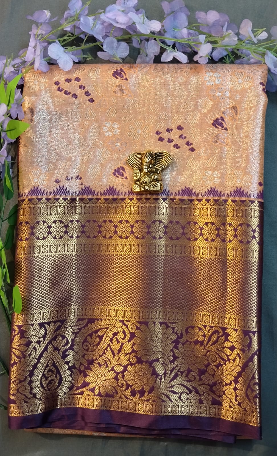 Sky Blue Kanchi Pattu Silk Saree