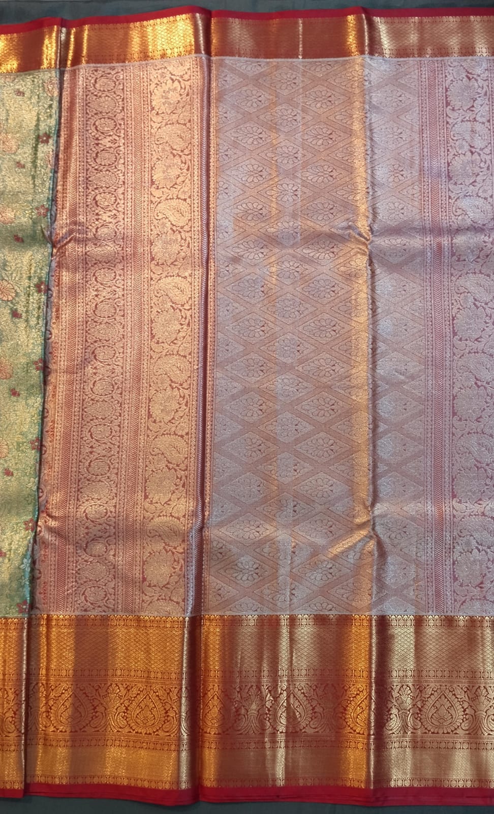 Light Green Kanchi Pattu Silk Saree