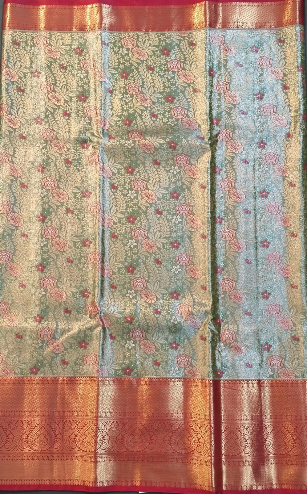 Light Green Kanchi Pattu Silk Saree