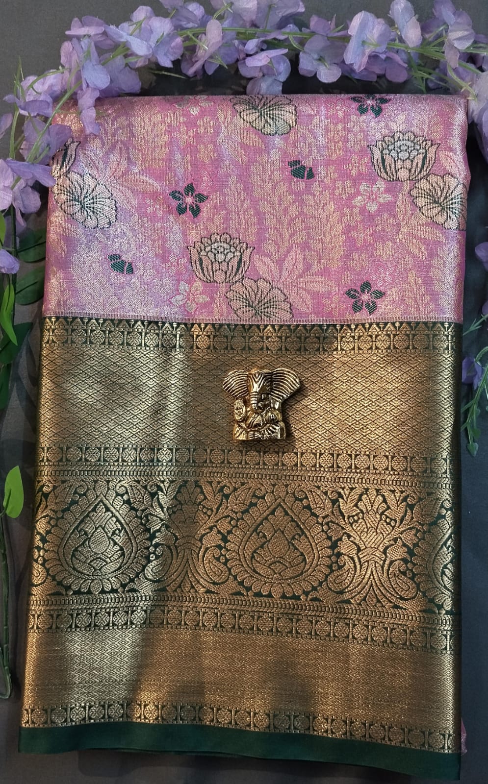Light Green Kanchi Pattu Silk Saree