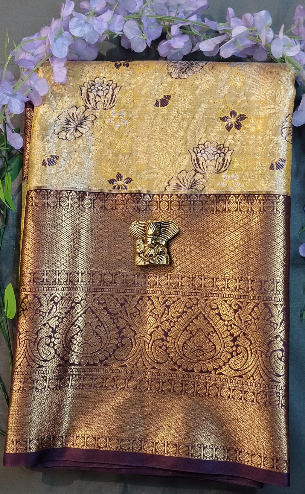 Light Green Kanchi Pattu Silk Saree