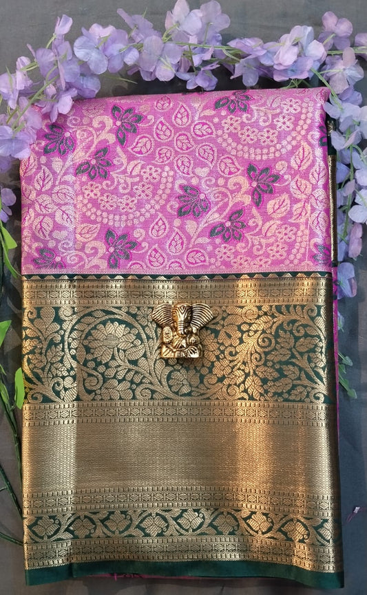 Baby Pink Kanchi Pattu Silk Saree