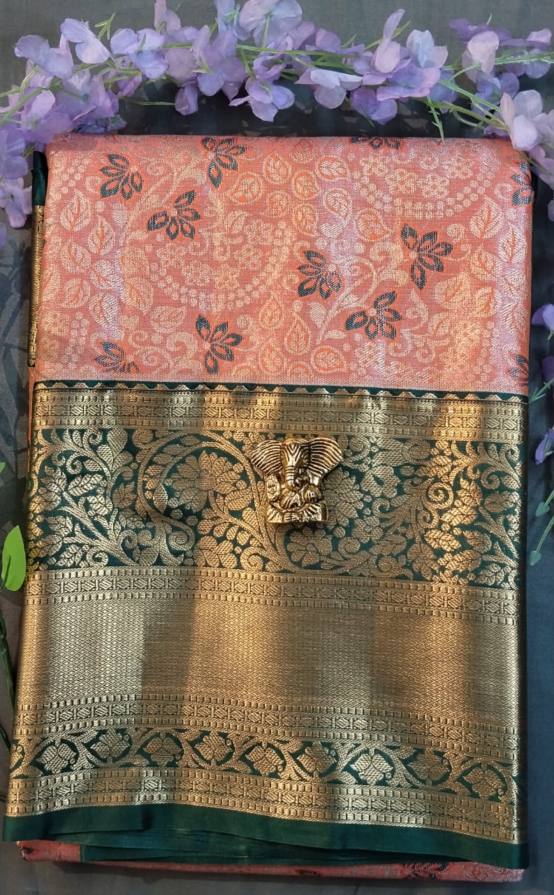 Baby Pink Kanchi Pattu Silk Saree