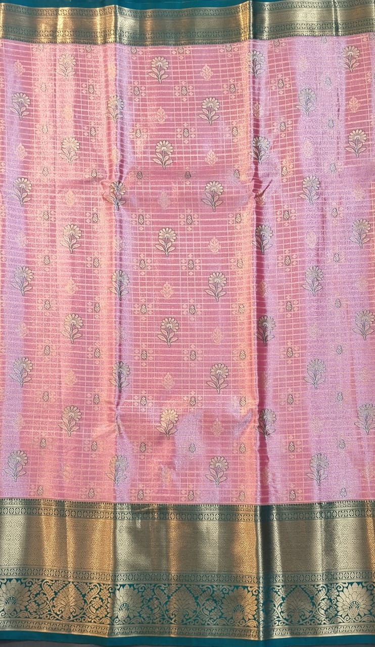 Baby Pink Kanchi Pattu Silk Saree