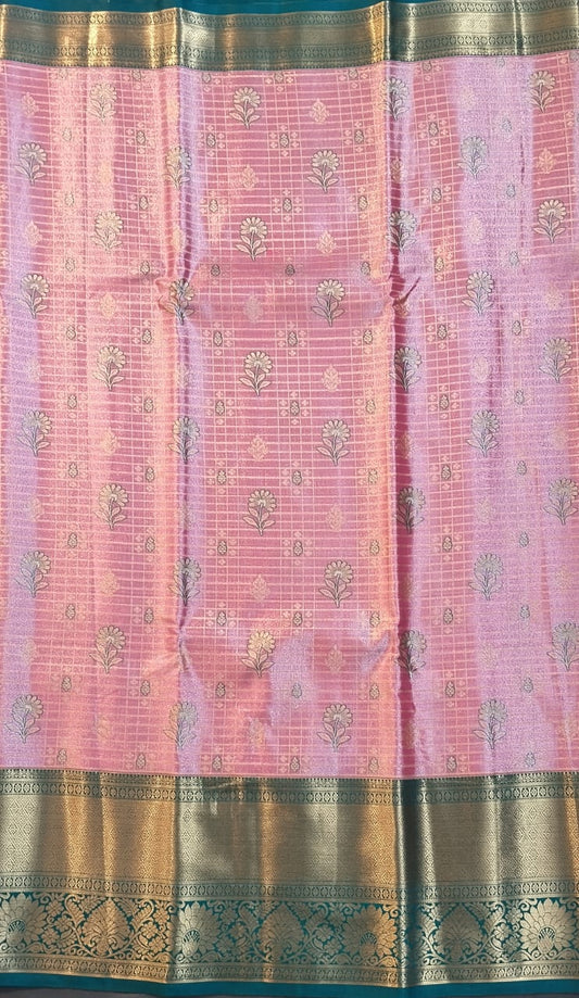 Baby Pink Kanchi Pattu Silk Saree