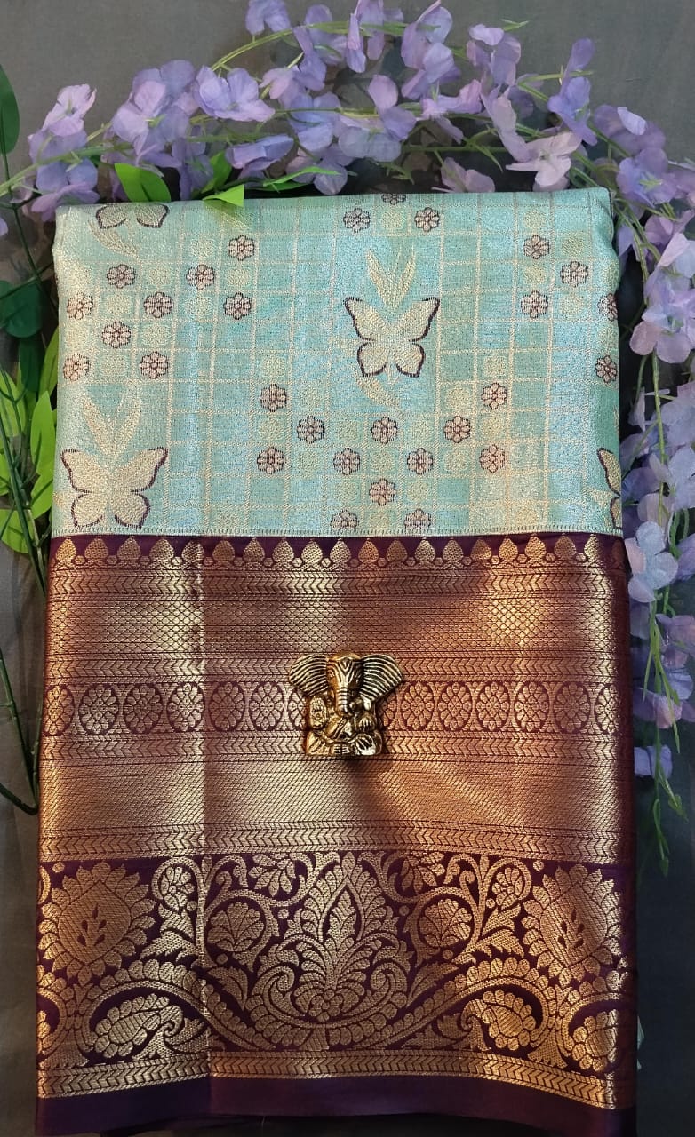 Light Green Kanchi Pattu Silk Saree