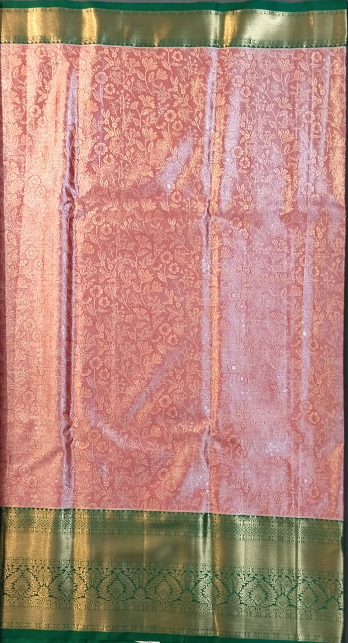 Orange DMM Pattu Silk Saree