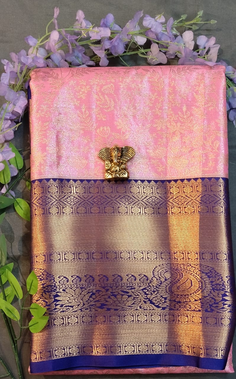 Orange DMM Pattu Silk Saree