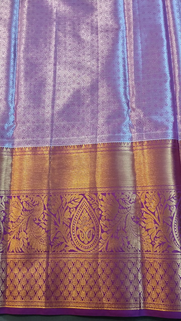 Parrot Green DMM Pattu Silk Saree