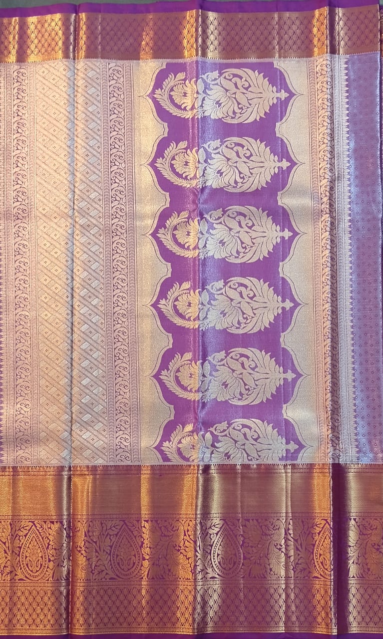 Parrot Green DMM Pattu Silk Saree