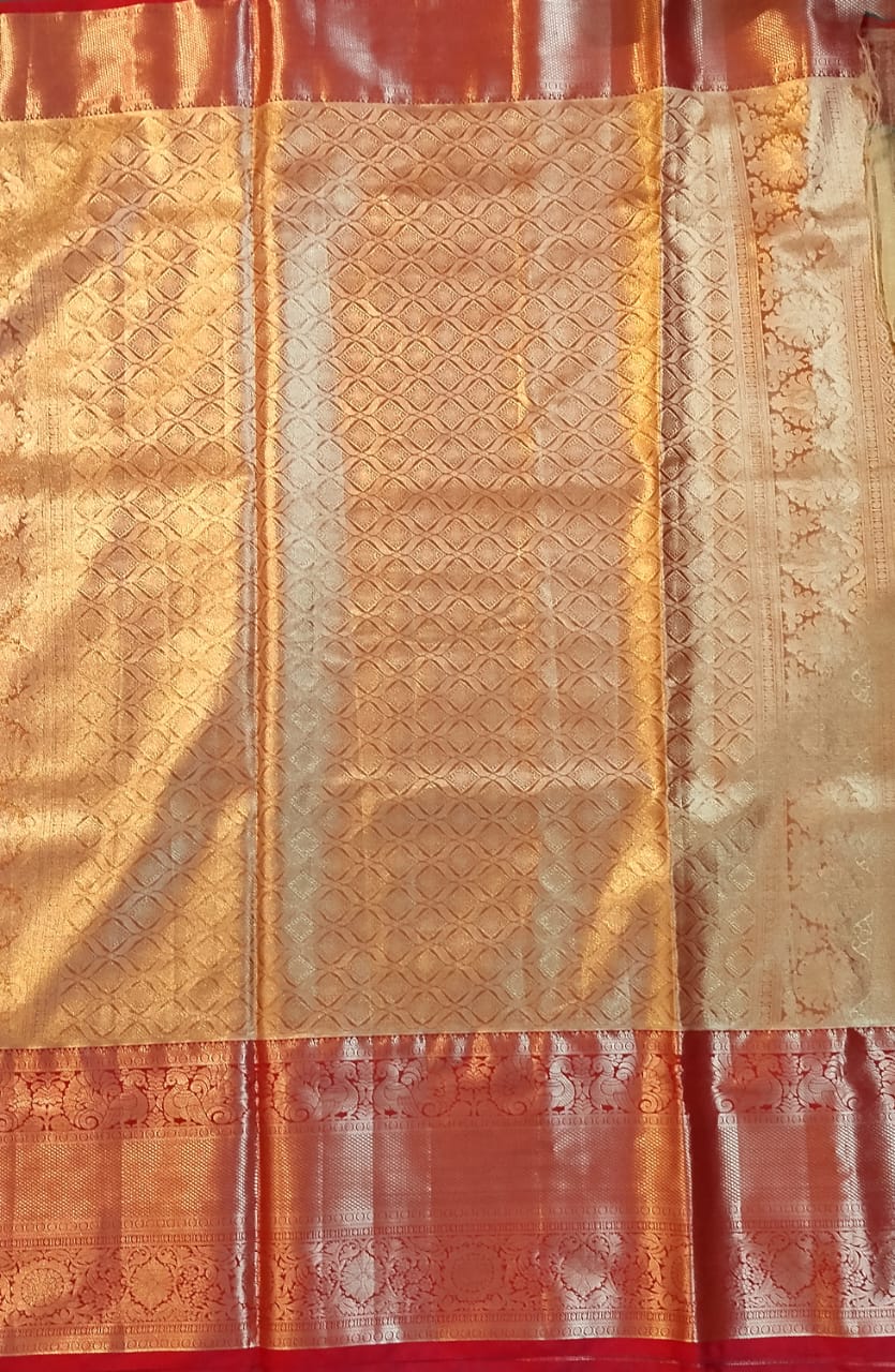 Cream Pure Pattu Silk Saree