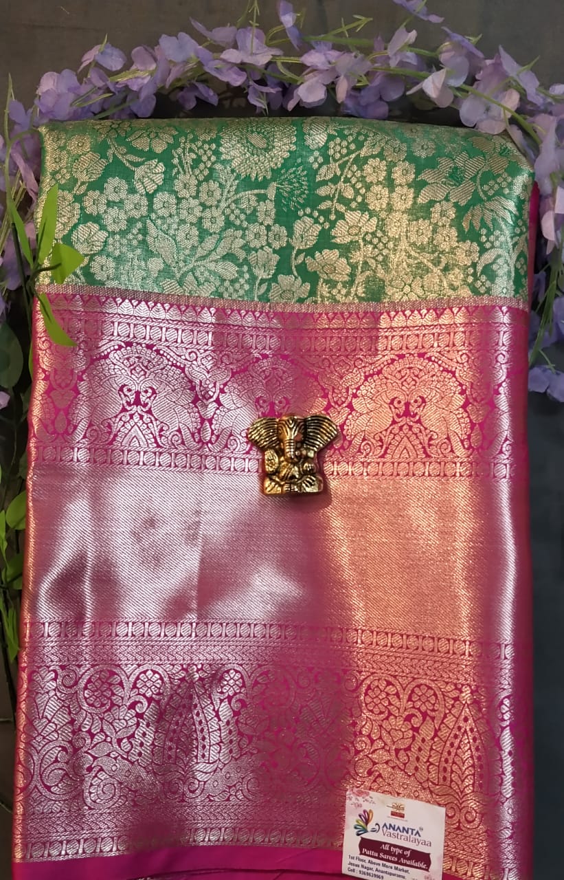 Light Green Pure Pattu Silk Saree