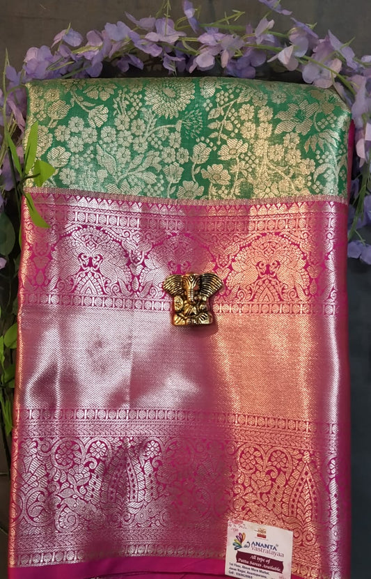 Light Green Pure Pattu Silk Saree