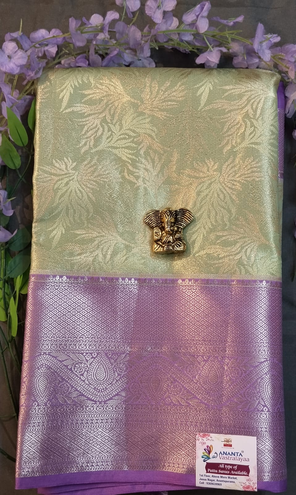 Pista Green Pure Pattu Silk Saree