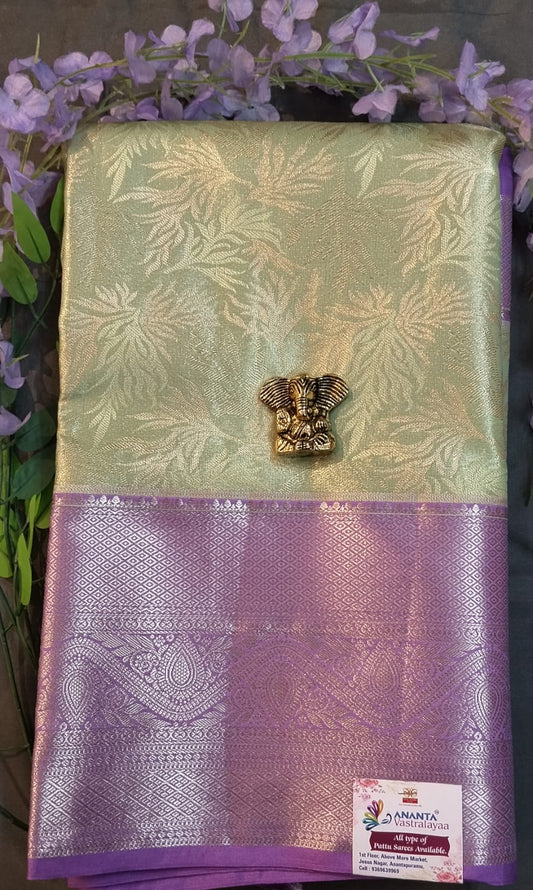 Pista Green Pure Pattu Silk Saree