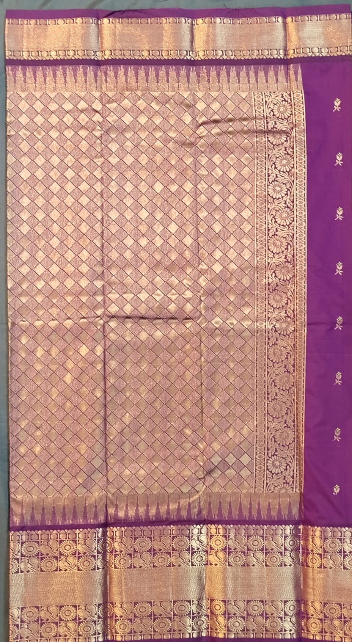 Peach Kupdam Pattu Silk Saree
