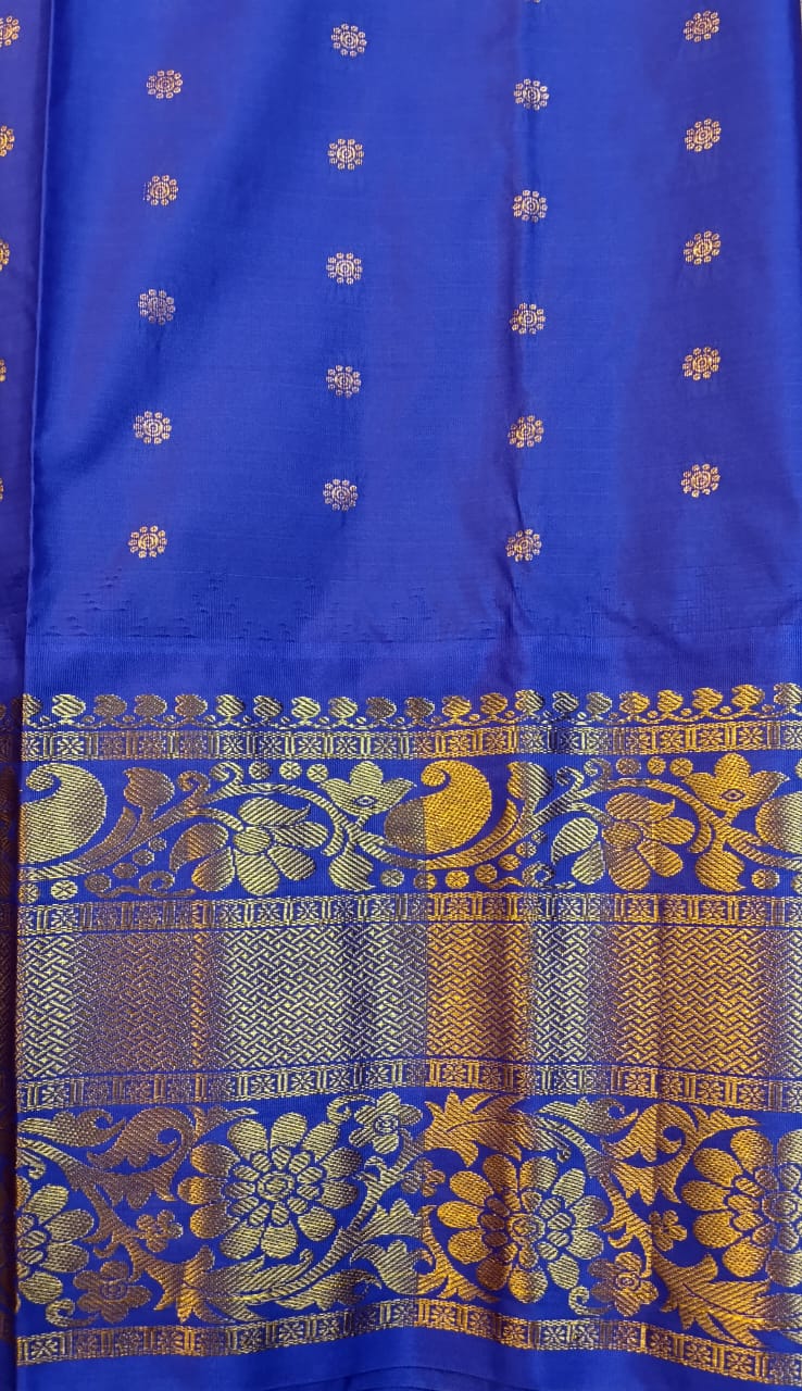 Peach & Orange Kupdam Pattu Silk Saree