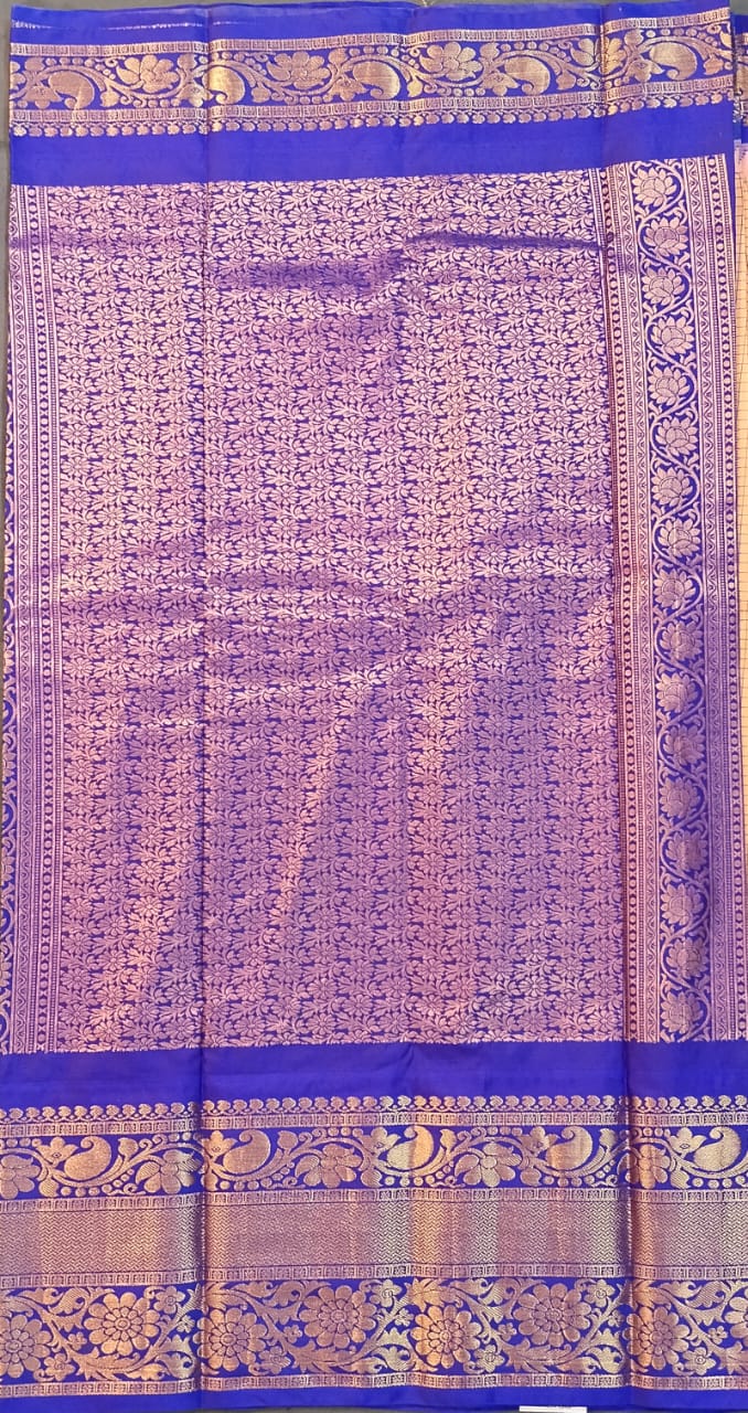 Peach & Orange Kupdam Pattu Silk Saree