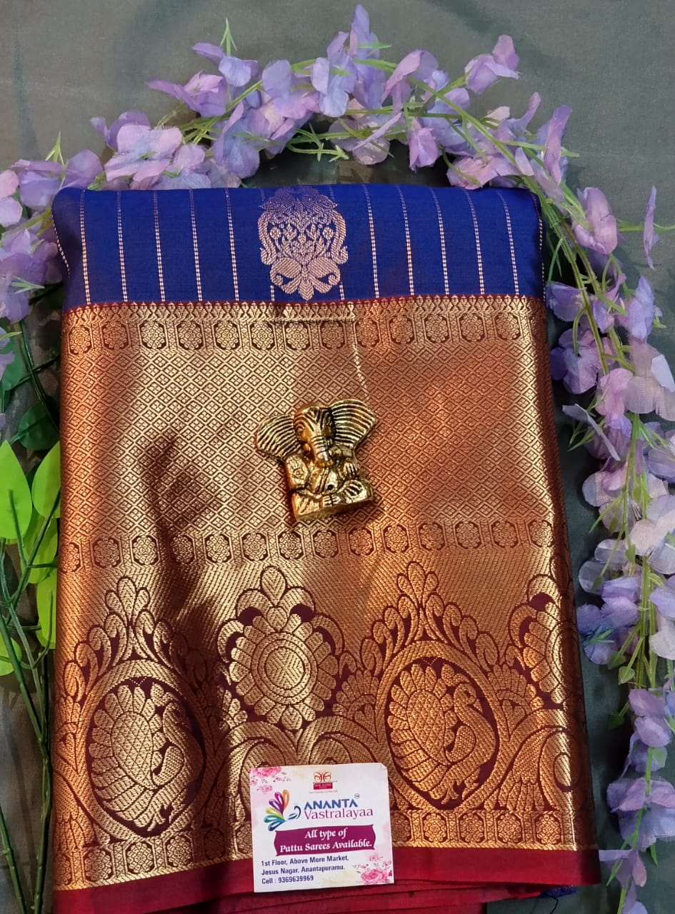 Blue Kupdam Pattu Silk Saree