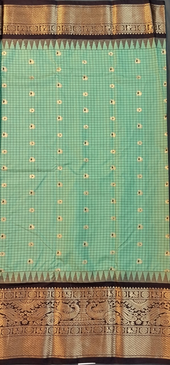 Light Green Kupdam Pattu Silk Saree
