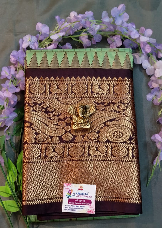 Light Green Kupdam Pattu Silk Saree