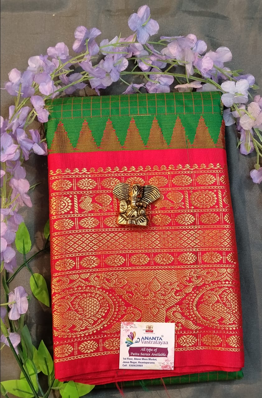 Light Green Kupdam Pattu Silk Saree