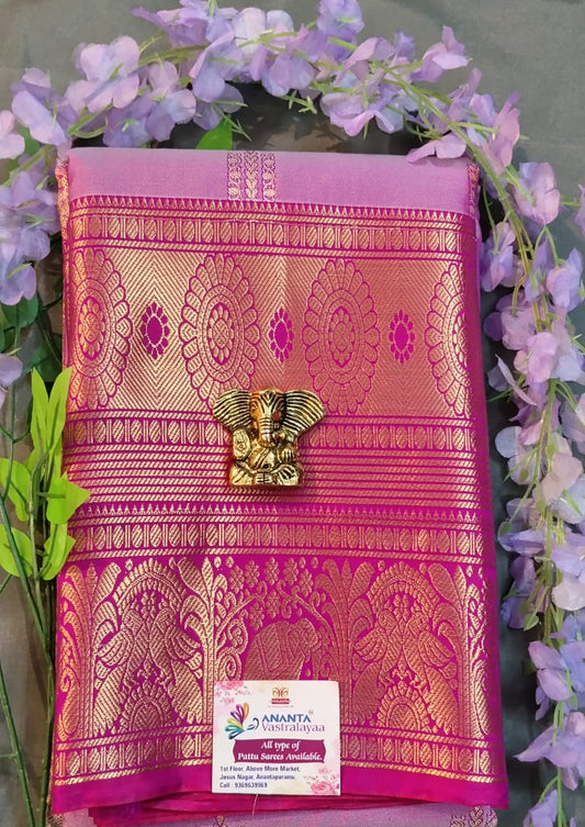 Light Purple Kupdam Pattu Silk Saree