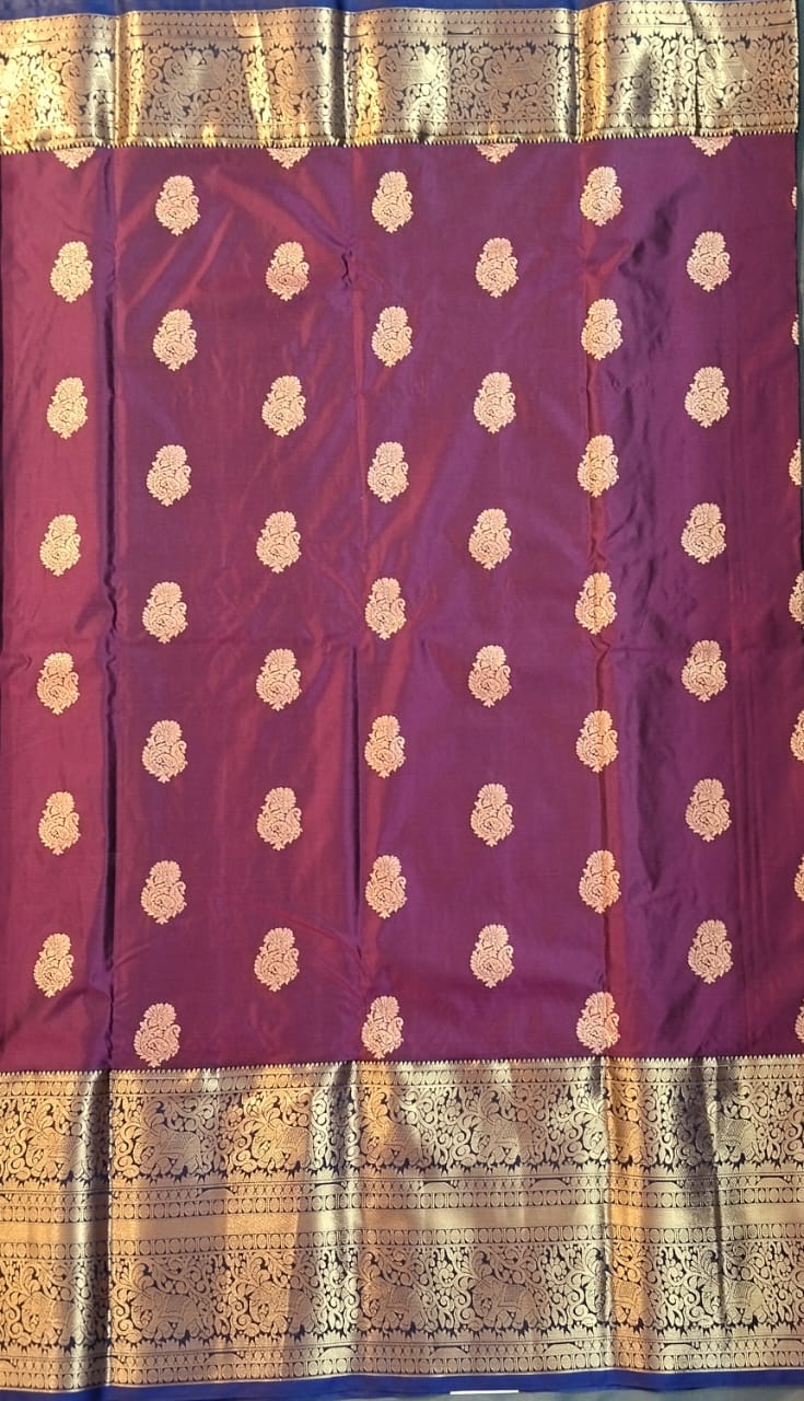 Wine Colour Kupdam Pattu Silk Saree
