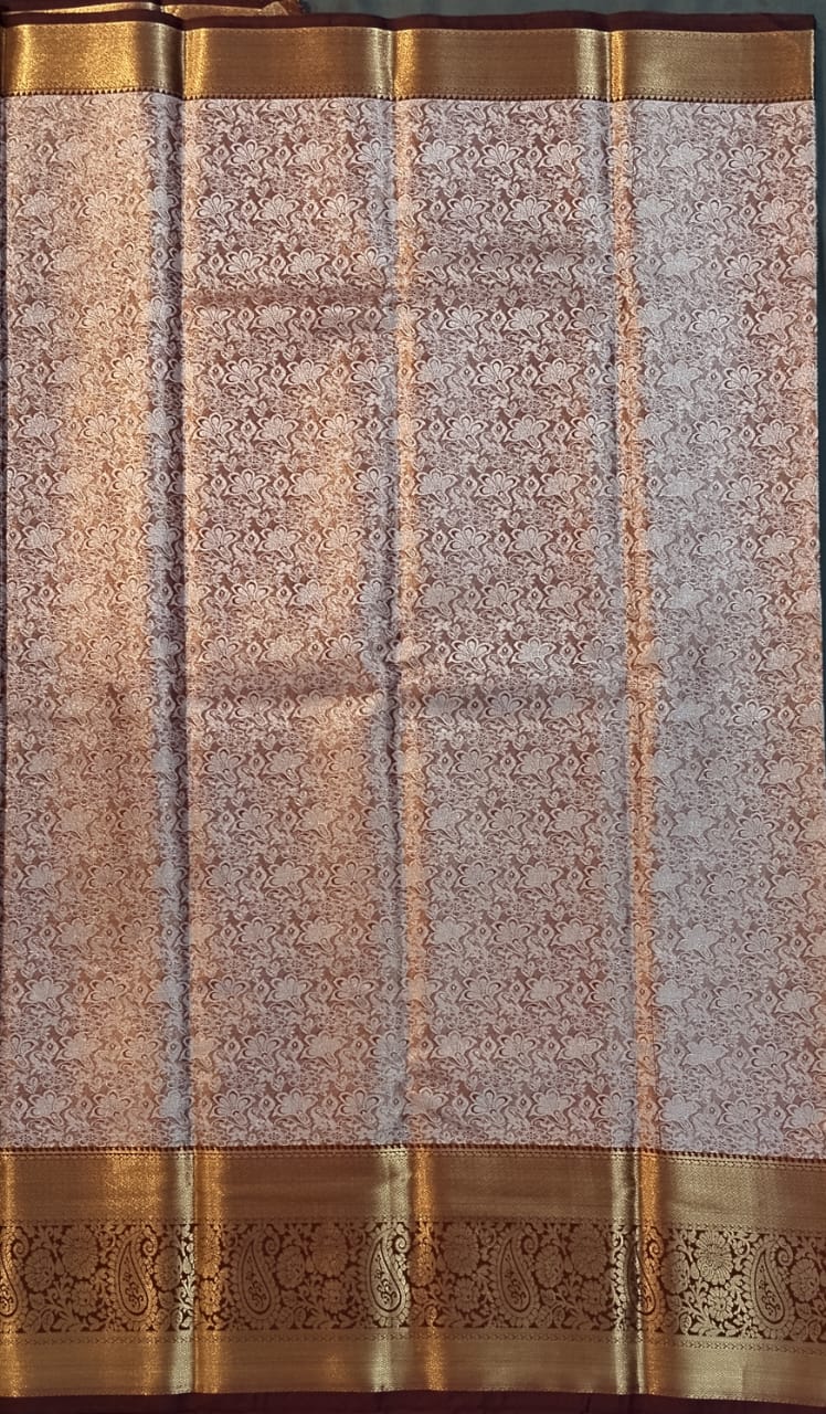 Light Brown DMM Pattu Silk Saree