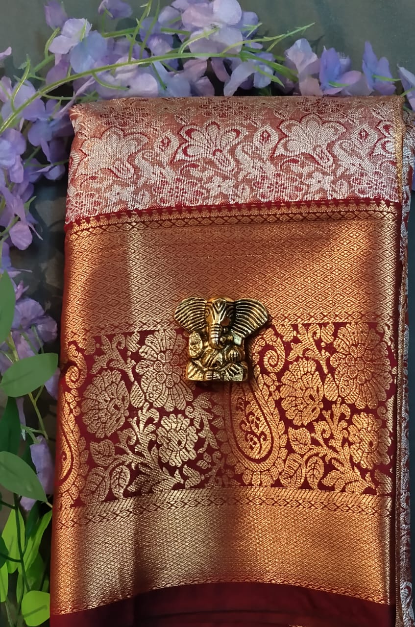 Light Brown DMM Pattu Silk Saree