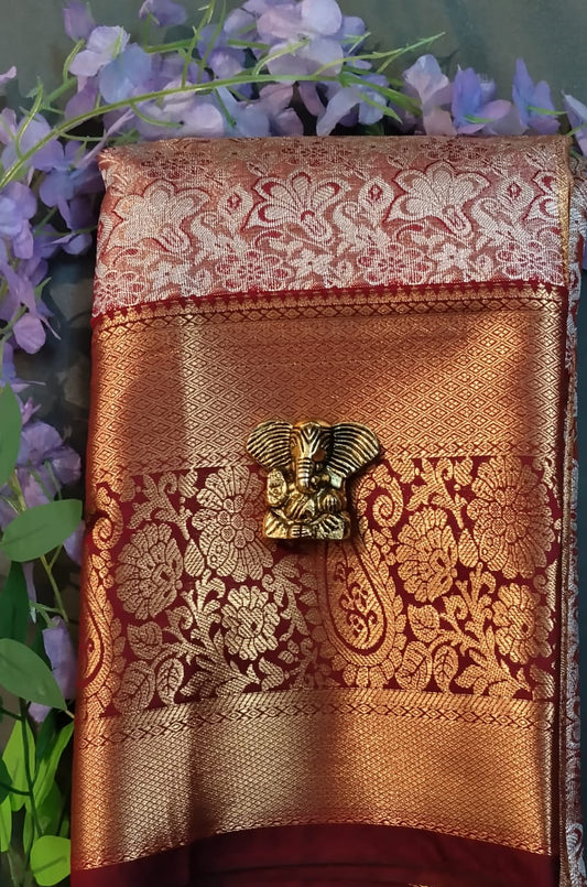 Light Brown DMM Pattu Silk Saree
