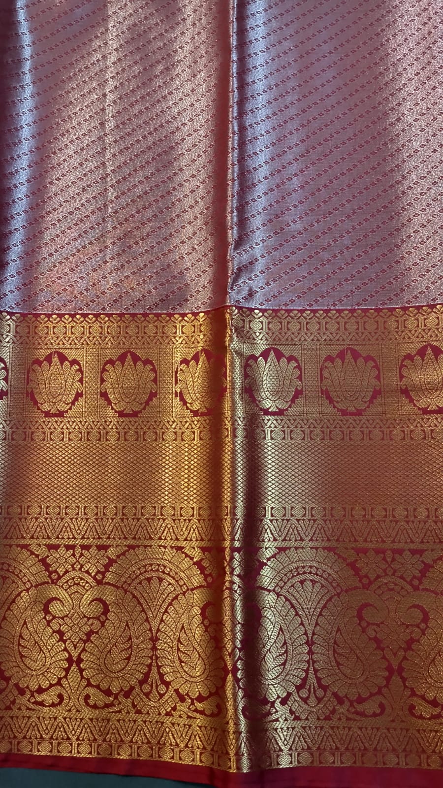Peach DMM Pattu Silk Saree