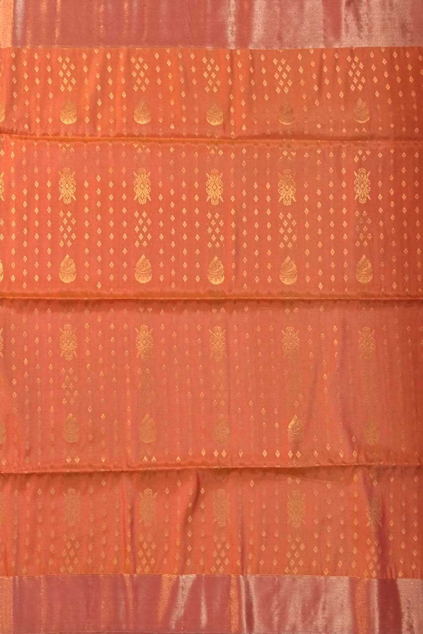Peach Upada Pattu Silk Saree