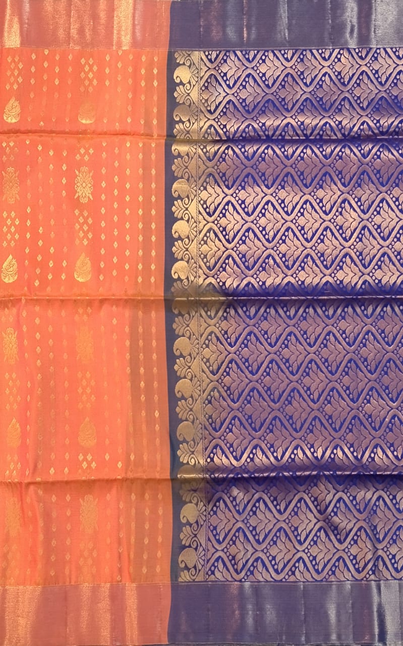 Peach Upada Pattu Silk Saree