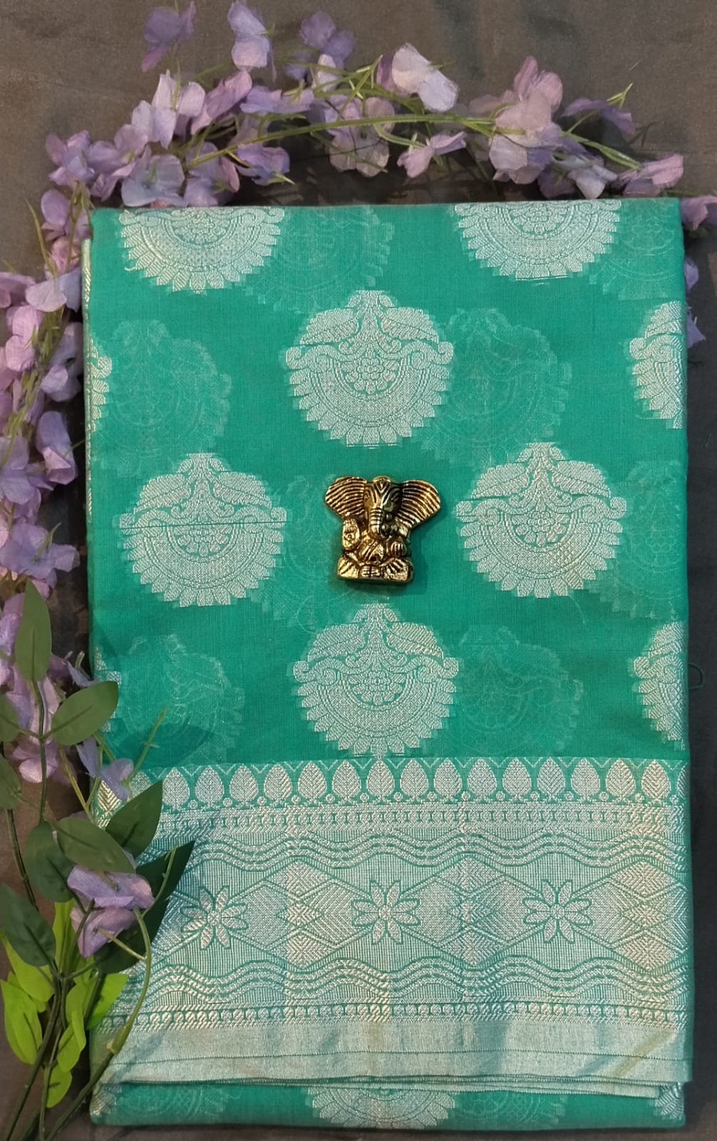 Baby Pink Cotton Saree with White Thread Work