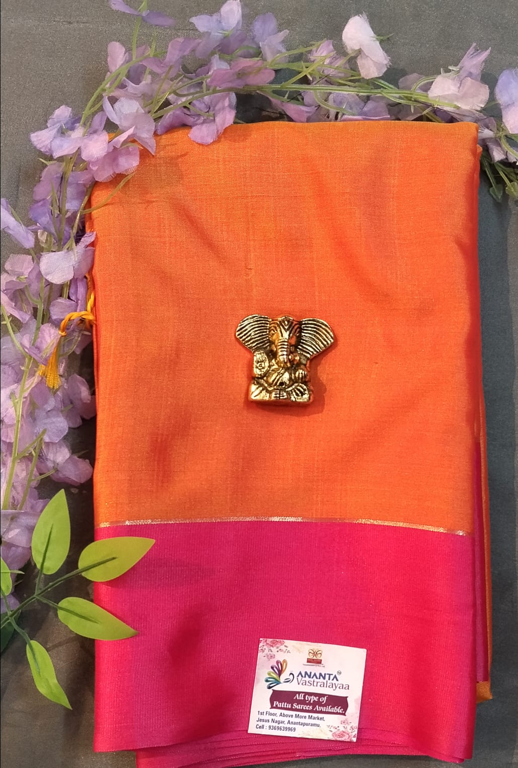 Green Fancy Pattu Saree with Contrast Pallu
