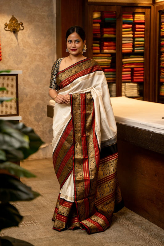 Mysuru Silk Saree – Pure Mulberry Silk with Minimal Zari